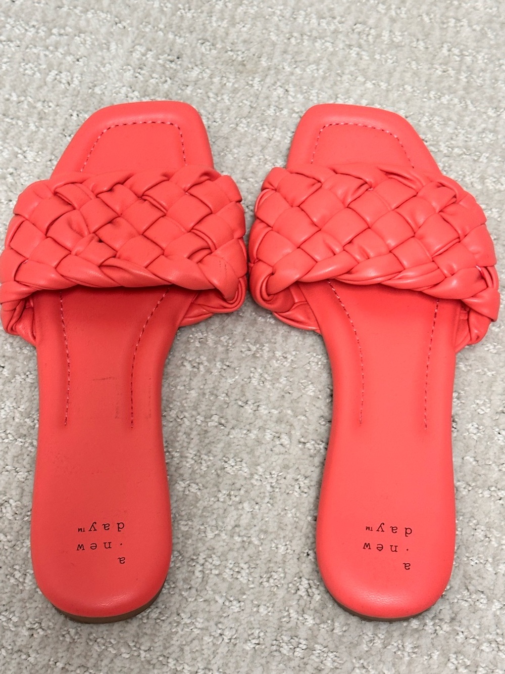 A New Day Women’s Coral Woven Braided Slide Sandals Size 8
